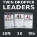 A1 Fly Leaders 3pack - 10ft 9lb TAPERED Twin Dropper